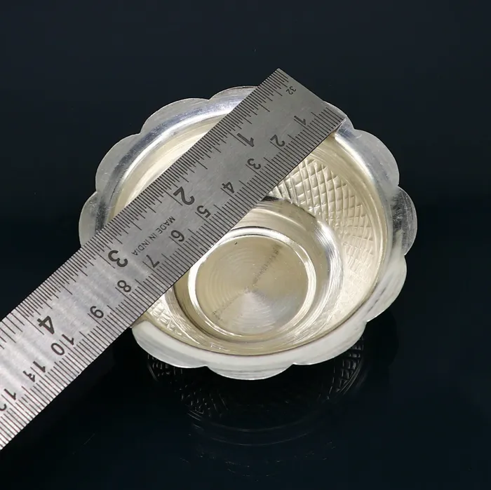 Necklaces TRIBAL ORNAMENTS 999 fine silver exclusive handcrafted work light weight baby bowl puja utensils silver article silver utensils silver vessel baby sv208