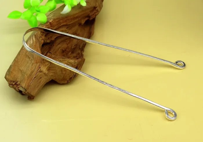 Necklaces TRIBAL ORNAMENTS Solid silver handmade tongue cleaner 115 inches long U shape healthy mouth cleaner tools for stay healthy excellent personalized gift tc02 Necklaces TRIBAL ORNAMENTS Solid silver handmade tongue cleaner 115 inches long U shape healthy mouth cleaner tools for stay healthy excellent personalized gift tc02