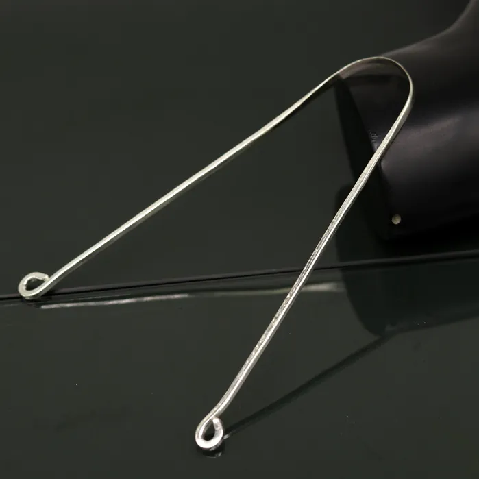 Necklaces TRIBAL ORNAMENTS Solid silver handmade tongue cleaner 115 inches long U shape healthy mouth cleaner tools for stay healthy excellent personalized gift tc02 Necklaces TRIBAL ORNAMENTS Solid silver handmade tongue cleaner 115 inches long U shape healthy mouth cleaner tools for stay healthy excellent personalized gift tc02