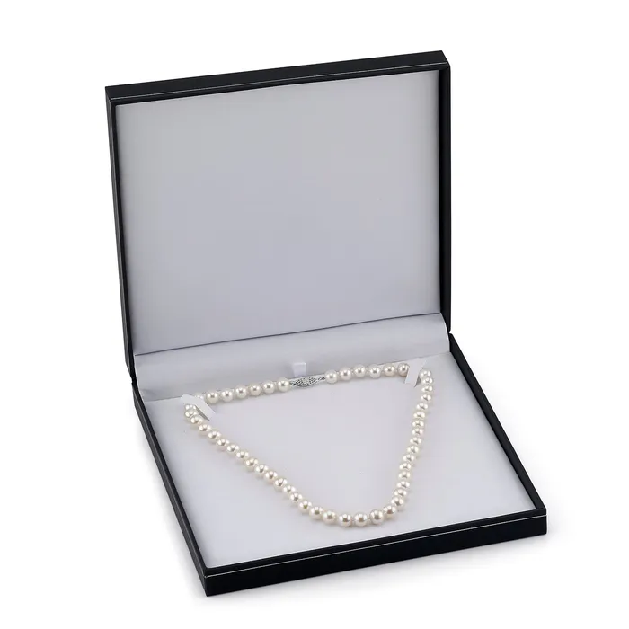 Necklaces White Japanese Akoya Pearl Adjustable Lariat 51Inch Rope Length Necklace AAA Quality spt