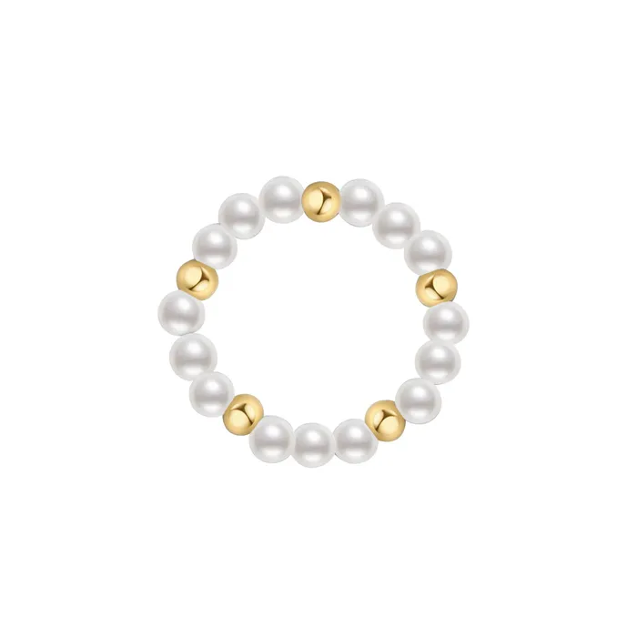 New Yorker Freshwater Pearl Duo Ring WR00150 Mix Match Pearly Lustre Rings
