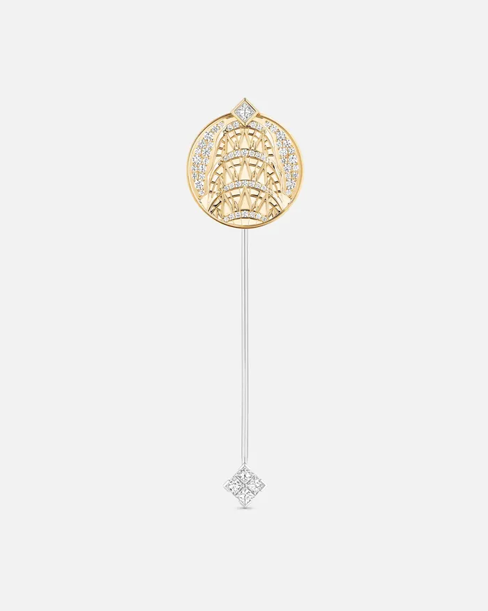 Nouvel Heritage Earrings Chrysler Tie Pin in Yellow Gold
