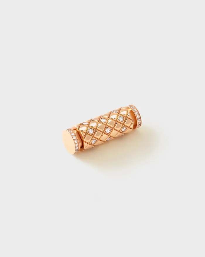 Nouvel Heritage Necklaces SemiPaved Latch Pendant in Rose Gold