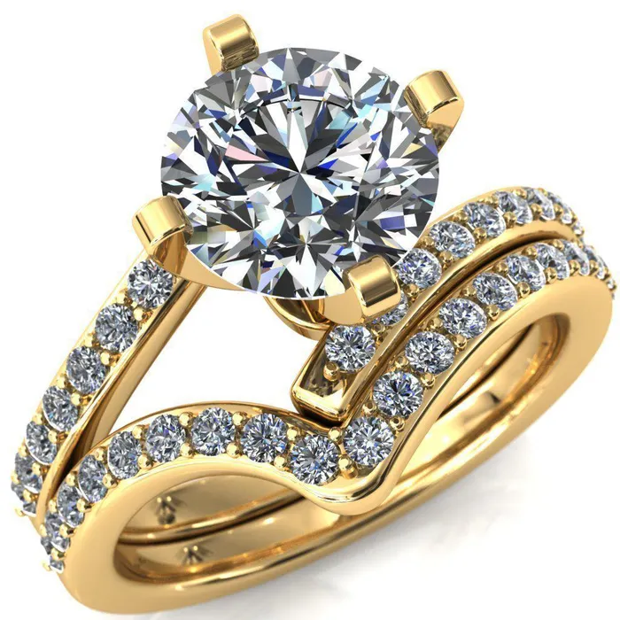 Orianna Round Center Stone 4 Prong 12 Eternity Bypass Shank Engagement Ring Fire Brilliance Rings Orianna Round Center Stone 4 Prong 12 Eternity Bypass Shank Engagement Ring Fire Brilliance Rings