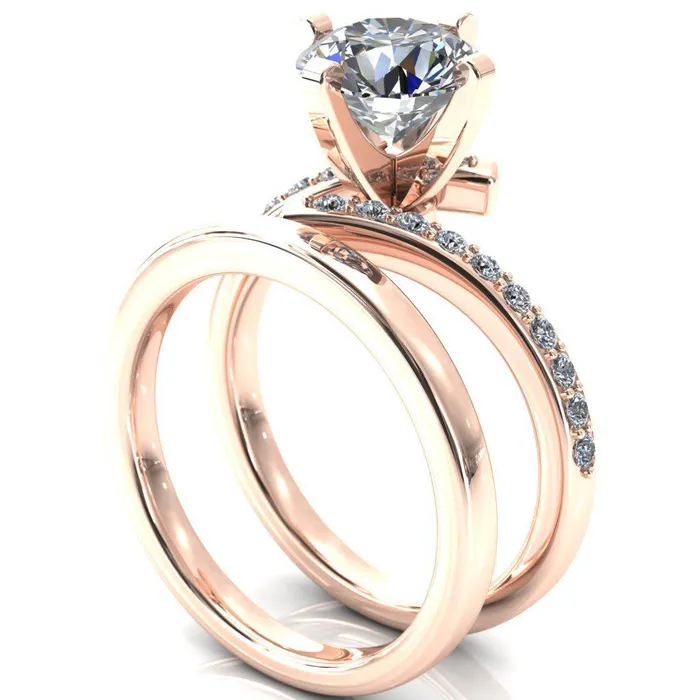 Orianna Round Center Stone 4 Prong 12 Eternity Bypass Shank Engagement Ring Fire Brilliance Rings