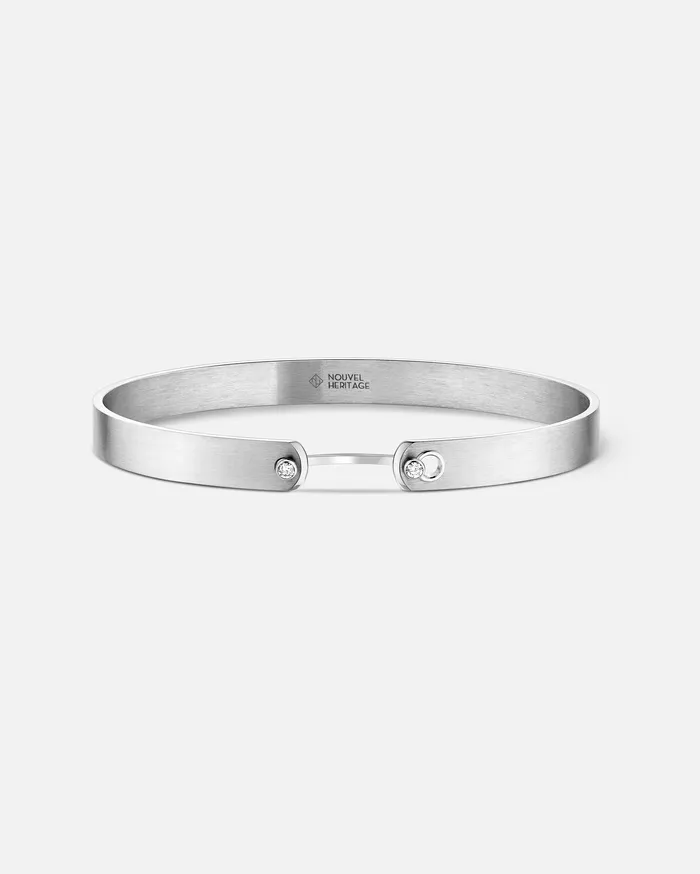 Paris From The Sky GM Mood Bangle in White Gold Mood Bracelets Paris From The Sky GM Mood Bangle in White Gold Mood Bracelets
