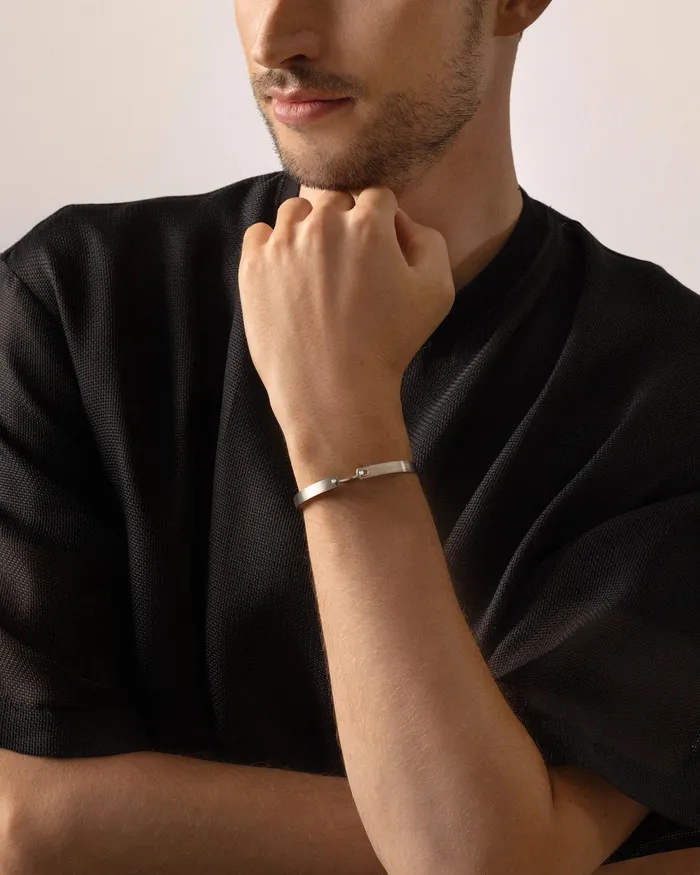 Paris From The Sky GM Mood Bangle in White Gold Mood Bracelets Paris From The Sky GM Mood Bangle in White Gold Mood Bracelets
