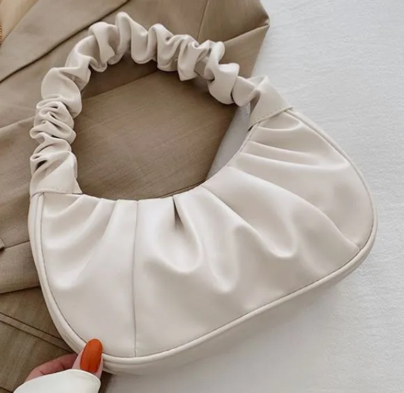 PB171 White Scrunched Design Purse polly Rings