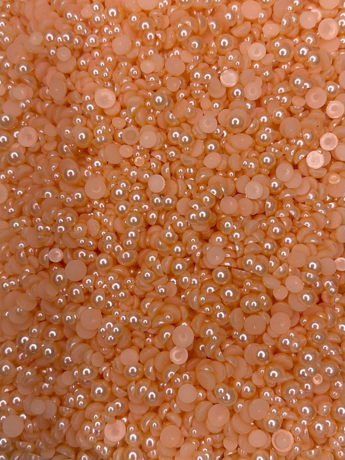 Peach Pearl Flatback Mixed Rhinestones Set30 grams Twisted Moon Jewelry Earrings