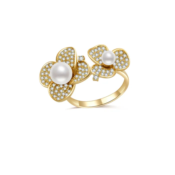 Pearly Lustre 18k Solid Gold Akoya Pearl Ring KR00121 Rings