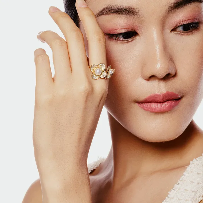 Pearly Lustre 18k Solid Gold Akoya Pearl Ring KR00121 Rings