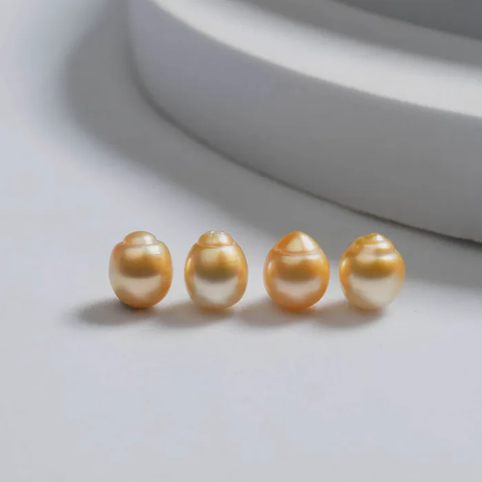 Pearly Lustre Earrings Second Grade Baroque Golden Saltwater Pearl WA00020