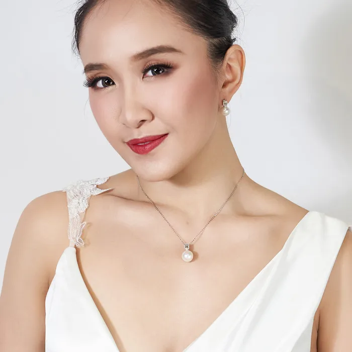 Pearly Lustre Necklaces 18K Solid Gold Edison Pearl Necklace KN00071