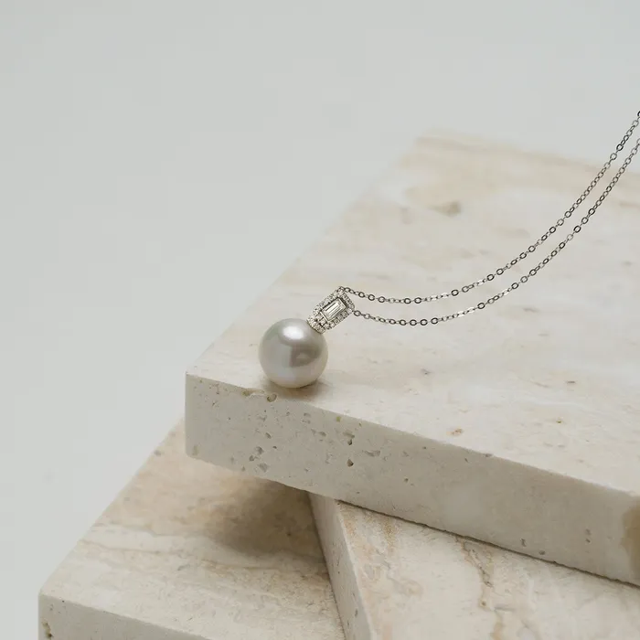 Pearly Lustre Necklaces 18K Solid Gold Edison Pearl Necklace KN00071