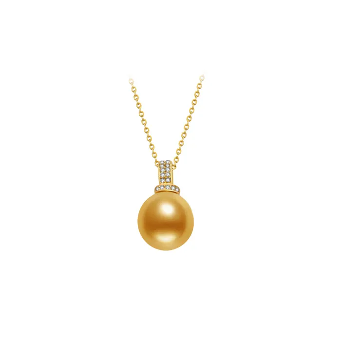 Pearly Lustre Necklaces 18K Solid Gold South Sea Golden Pearl Necklace KN00012 Pearly Lustre Necklaces 18K Solid Gold South Sea Golden Pearl Necklace KN00012