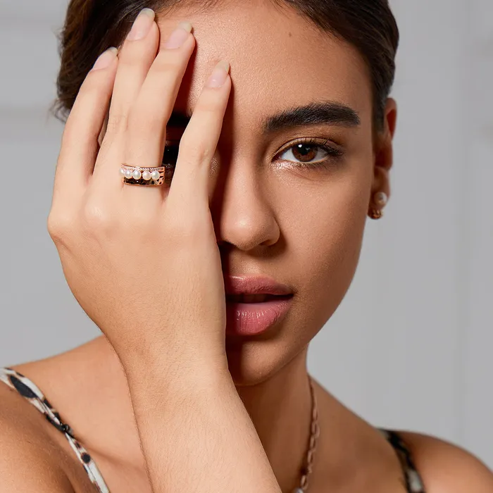 Pearly Lustre Rings Cheetah Print Pearl Ring WR00278 SAFARI