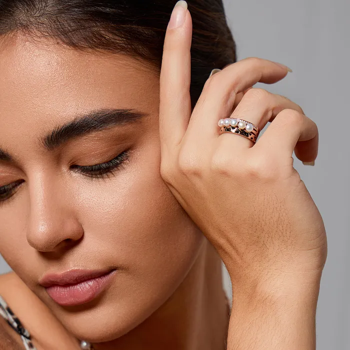 Pearly Lustre Rings Cheetah Print Pearl Ring WR00278 SAFARI