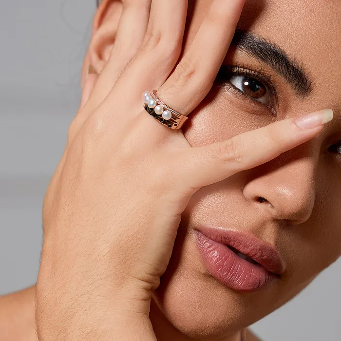 Pearly Lustre Rings Cheetah Print Pearl Ring WR00278 SAFARI