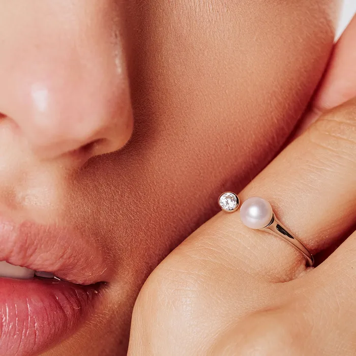 Pearly Lustre Rings Top Grade Freshwater Pearl Ring WR00305 BUBBLE