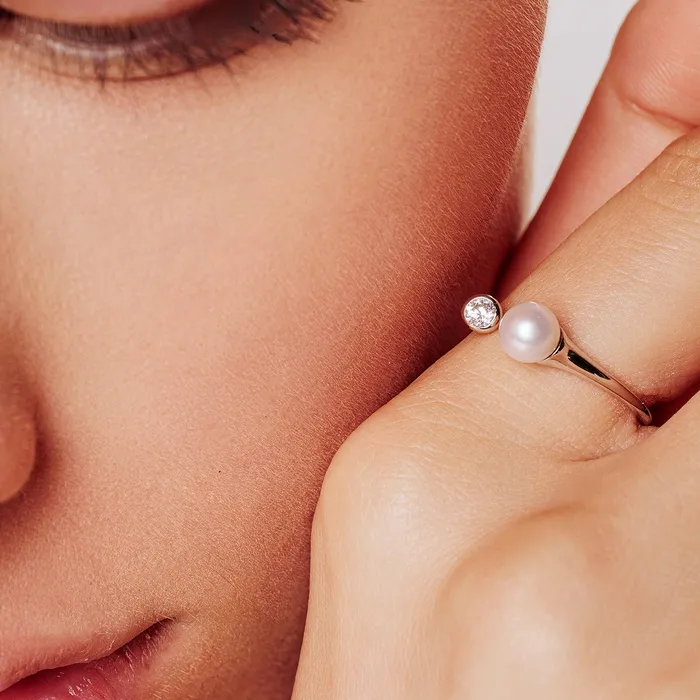Pearly Lustre Rings Top Grade Freshwater Pearl Ring WR00305 BUBBLE