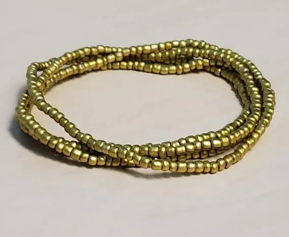 POLLY Bracelets B1112 Metallic Gold Seed Beads Strand Bracelet