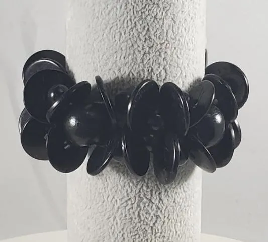 Polly Bracelets B866 Black Wooden Bead Bracelet