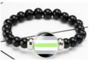 POLLY Bracelets B977 Lime Green Gray Black Bead Bracelet