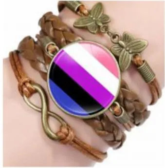 POLLY Bracelets B995 Colorful Butterfly Infinity Leather Layered Bracelet
