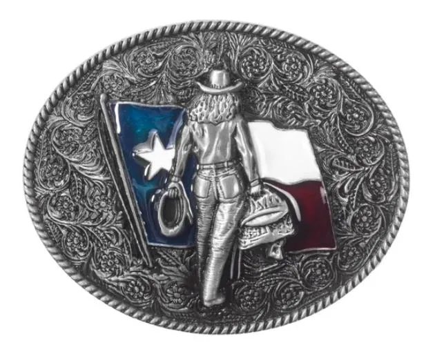 POLLY Earrings BU214 Texas Flag Cowgirl Belt Buckle