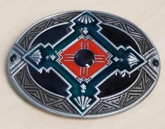 POLLY Earrings BU254 Red Green Western Belt Buckle