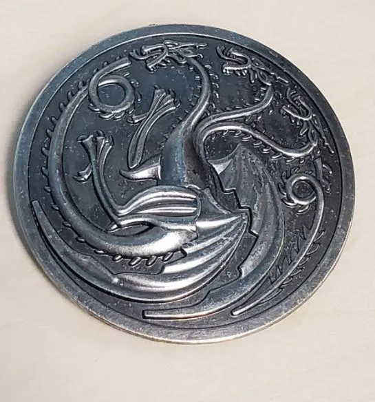 POLLY Earrings BU98 Brushed Nickel Dragon Belt Buckle