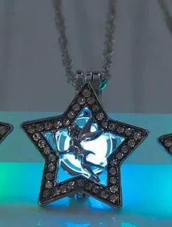 polly N219 Silver Glow in the Dark Rhinestone Star with Fairy Necklace with FREE EARRINGS Necklaces polly N219 Silver Glow in the Dark Rhinestone Star with Fairy Necklace with FREE EARRINGS Necklaces