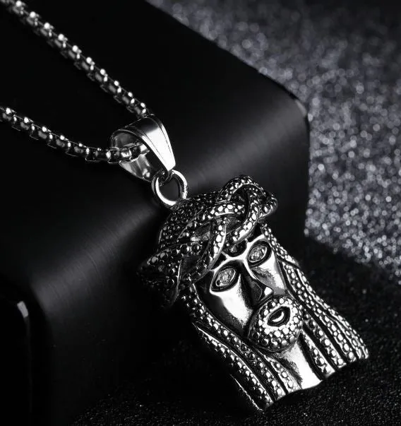 POLLY Necklaces N1244 Silver Jesus Pendant Necklace
