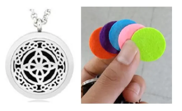polly Necklaces N836 Silver Celtic Design Essential Oil Necklace with FREE Earrings PLUS 5 Different Color Pads polly Necklaces N836 Silver Celtic Design Essential Oil Necklace with FREE Earrings PLUS 5 Different Color Pads