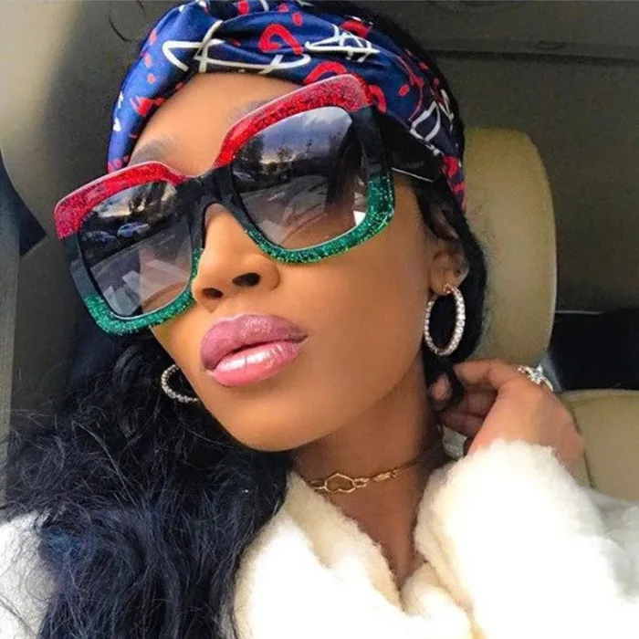 POLLY Rings S11 RedBlackGreen Sparkle Design Sunglasses