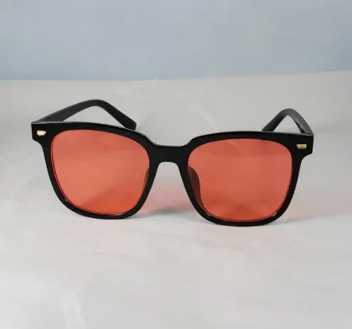 POLLY Rings S417 Black Frame Translucent Red Lens Fashion Sunglasses