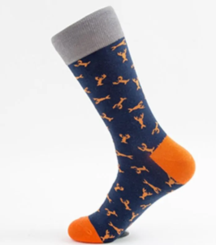 POLLY Rings SF944 Navy Blue Orange Lobster Socks