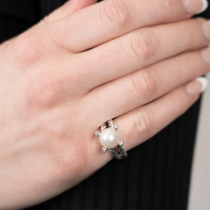 PreOwned David Yurman Pearl Cable Collectibles Ring David Yurman Rings