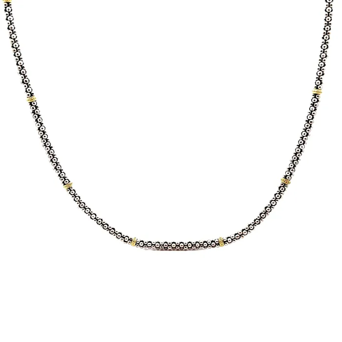 PreOwned Lagos TwoTone Caviar Bead Necklace Lagos Necklaces