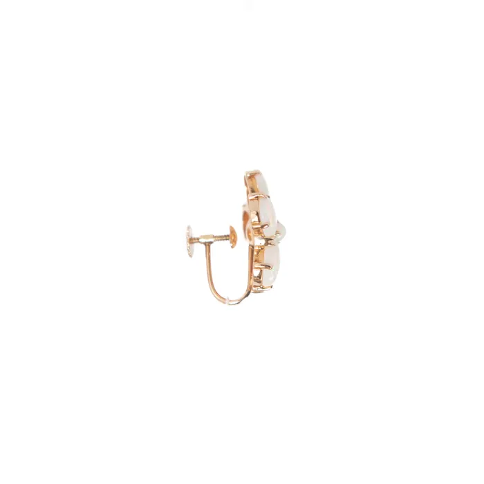 PreOwned Tiffany Co Opal ClipOn Flower Earrings Tiffany Co Earrings