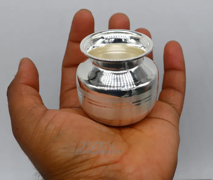 Pure 925 sterling silver handmade plain small Kalash or pot unique special silver puja article water or milk kalash pot india su987 TRIBAL ORNAMENTS Rings Pure 925 sterling silver handmade plain small Kalash or pot unique special silver puja article water or milk kalash pot india su987 TRIBAL ORNAMENTS Rings