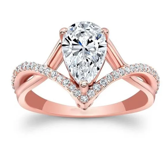 R10 Rose Gold Rhinestone Ring alice Rings