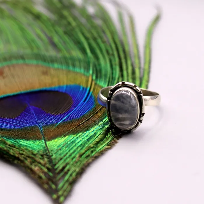Rainbow moonstone handmade 925 solid silver unisex anniversary gifting sr163 TRIBAL ORNAMENTS Rings