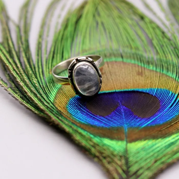 Rainbow moonstone handmade 925 solid silver unisex anniversary gifting sr163 TRIBAL ORNAMENTS Rings