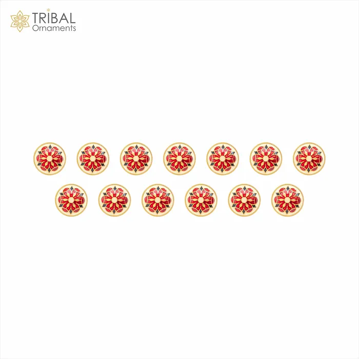 Rings 925 Sterling silver handmade gorgeous red color floral design fancy buttons set of 13 pc for mens coat or suit best jewelry for all occasions btn80 TRIBAL ORNAMENTS Rings 925 Sterling silver handmade gorgeous red color floral design fancy buttons set of 13 pc for mens coat or suit best jewelry for all occasions btn80 TRIBAL ORNAMENTS