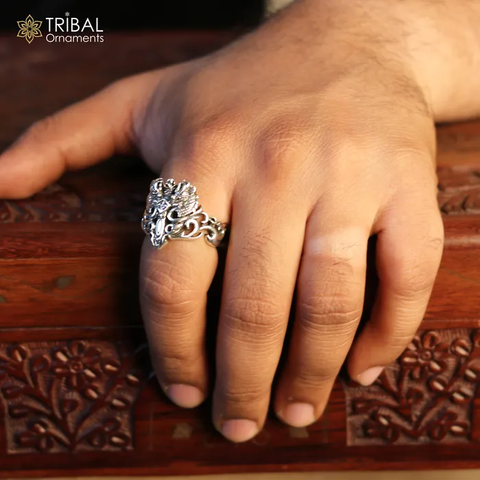 Rings 925 sterling silver heavy kingram design ring mens Jewelry sr764 TRIBAL ORNAMENTS