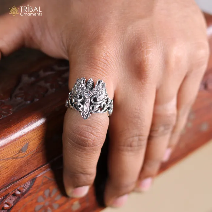 Rings 925 sterling silver heavy kingram design ring mens Jewelry sr764 TRIBAL ORNAMENTS
