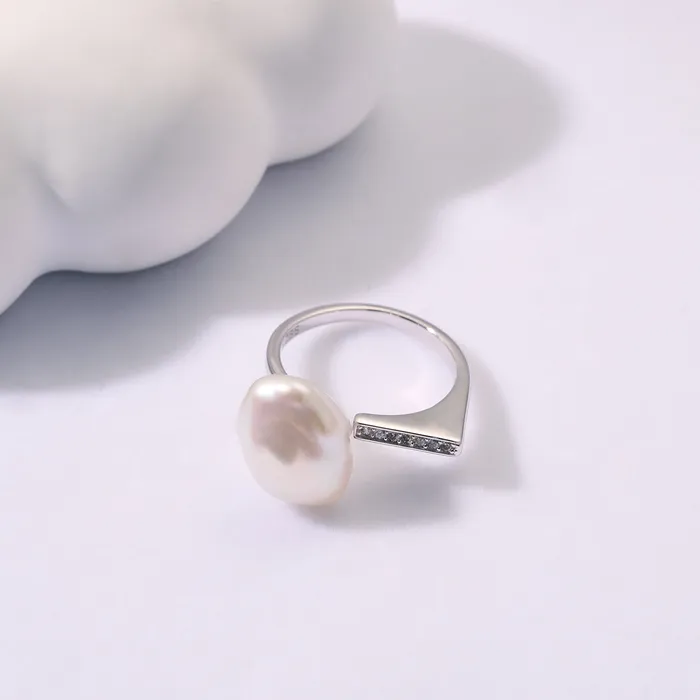 Rings Baroque Freshwater Pearl Ring WR00300 CLOUD Pearly Lustre