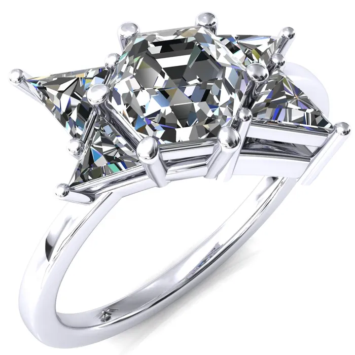 Rings Fire Brilliance 75mm Hexagon 5 Stone Triangle Ring