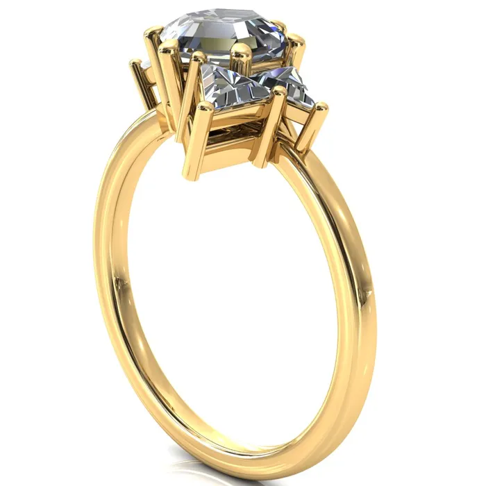Rings Fire Brilliance 75mm Hexagon 5 Stone Triangle Ring